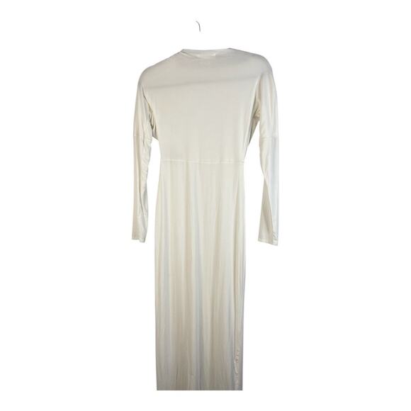 The Line by K Pascal Maxi Dress Ruched Long Sleeve Cut Out Evening Ivory Size S - Picture 11 of 13